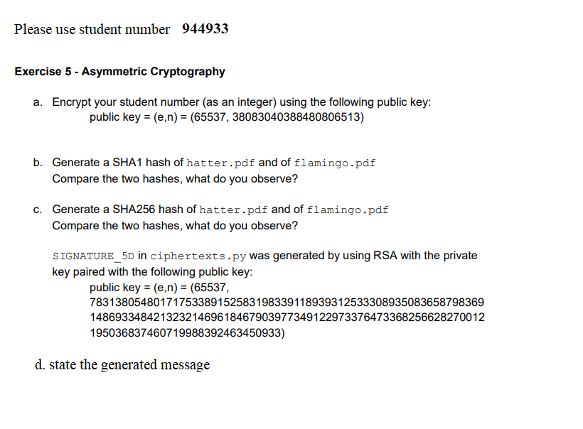 Solved please solve exercise 5 ﻿given in the image below. | Chegg.com