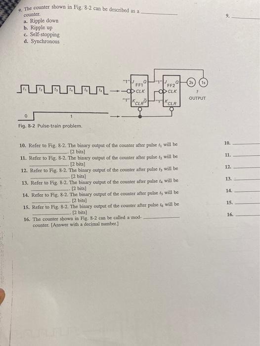 Solved CHAPTER 8 Counters mode of oper 1. 2 TEST: COUNTERS | Chegg.com
