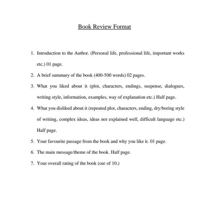 book review format