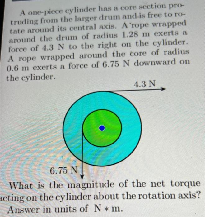 Solved A one-piece cylinder has a core section protruding | Chegg.com