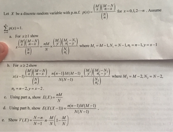 Solved M M N N X For X 0 1 2n Assume Let X Be A Discre Chegg Com