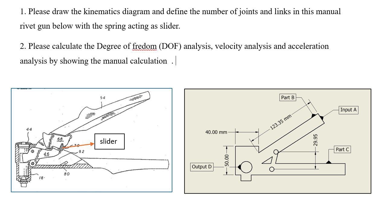 Solved Please draw the kinematics diagram and define the | Chegg.com