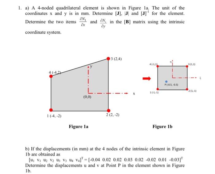 Solved 1. a) A 4-noded quadrilateral element is shown in | Chegg.com
