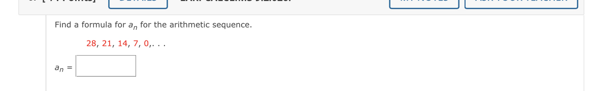 Find A Formula For An ï For The Arithmetic Chegg