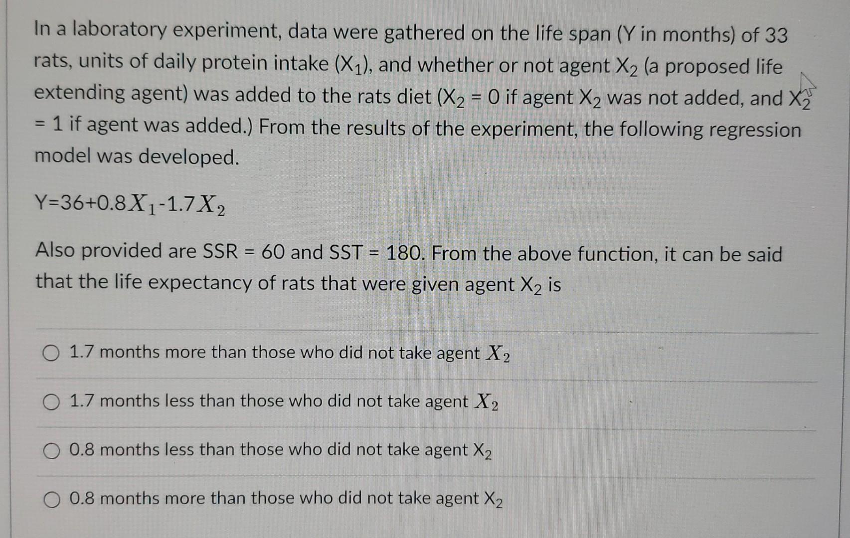 Solved In a laboratory experiment, data were gathered on the