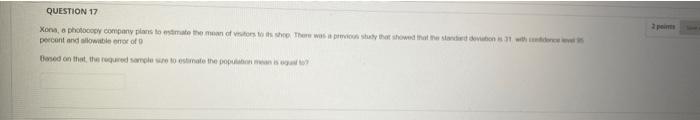 Solved QUESTION 17 Xona, a photocopy company plans to | Chegg.com