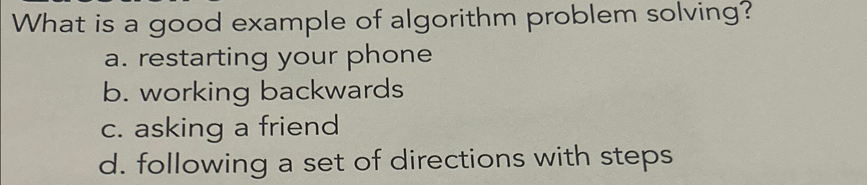 Solved What is a good example of algorithm problem | Chegg.com