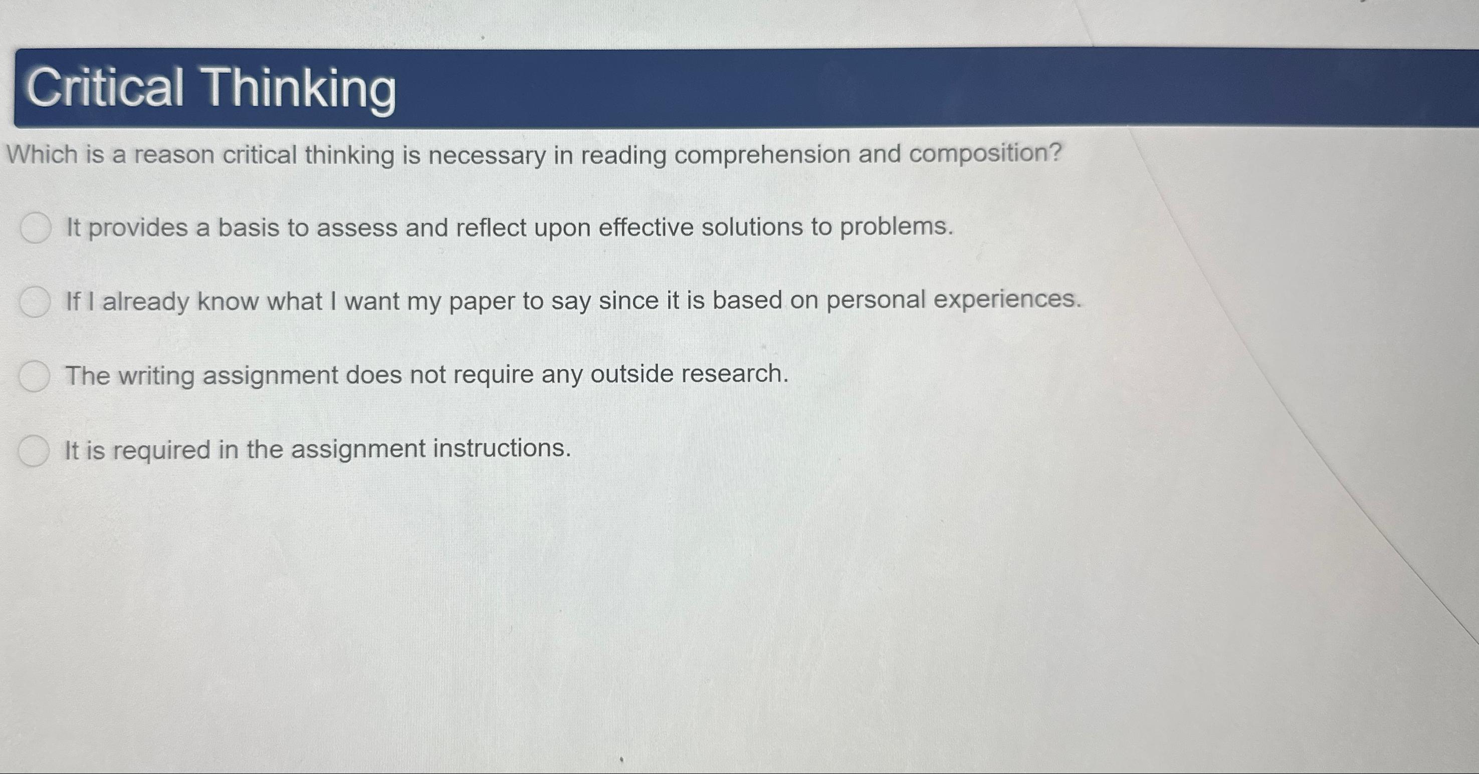 the power of critical thinking chegg