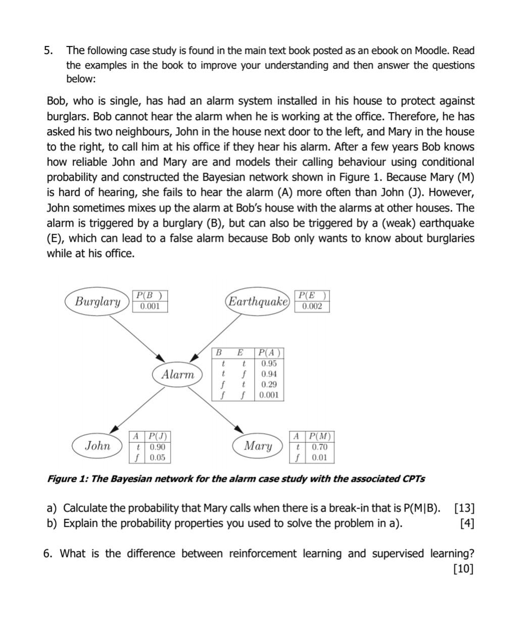 Solved 5. The Following Case Study Is Found In The Main Text | Chegg.com