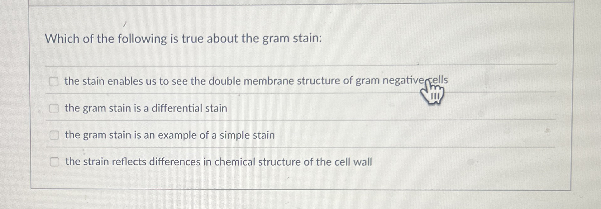 Solved Which of the following is true about the gram | Chegg.com