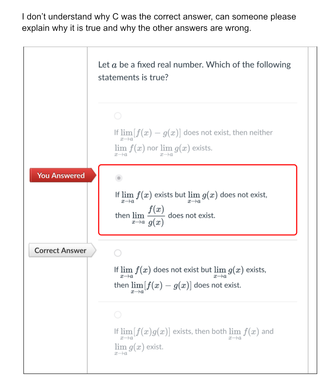 Solved I don't understand why C ﻿was the correct answer, can | Chegg.com