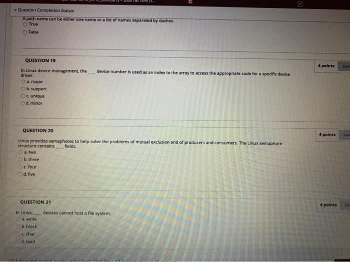 Solved QUESTION 14 4 points Virtual memory in Linux is | Chegg.com