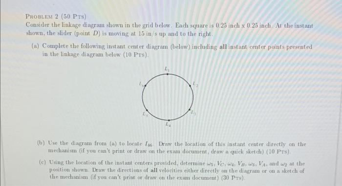 Solved PROBLEM 2 (50 PTS) Consider the linkage diagram shown | Chegg.com