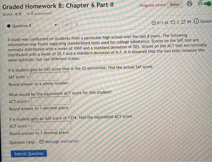 Solved Progress saved Done 6 VO Graded Homework 8: Chapter 6 | Chegg.com