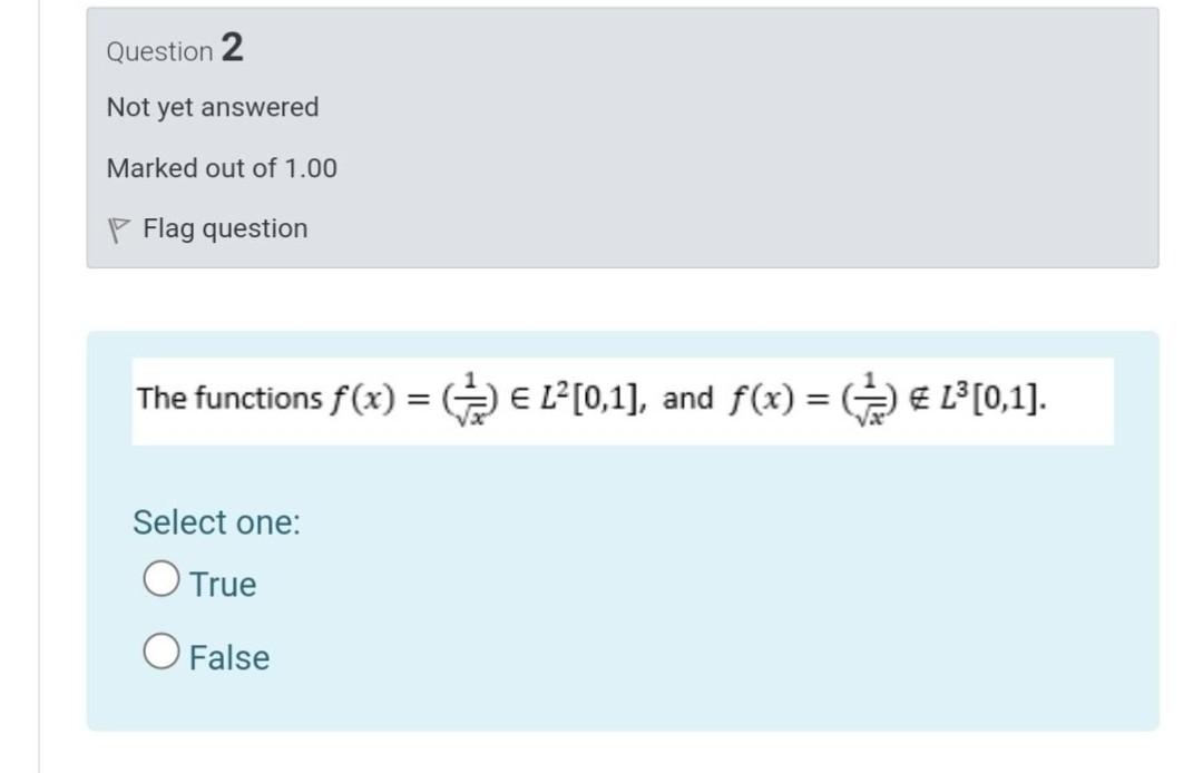 Solved Question 2 Not yet answered Marked out of 1.00 Flag | Chegg.com
