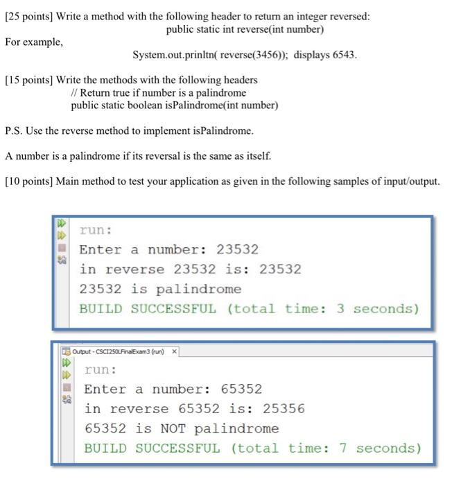 Solved [25 Points] Write A Method With The Following Header | Chegg.com