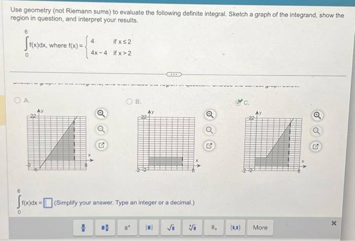 Use geometry (not Riemann sums) to evaluate the | Chegg.com
