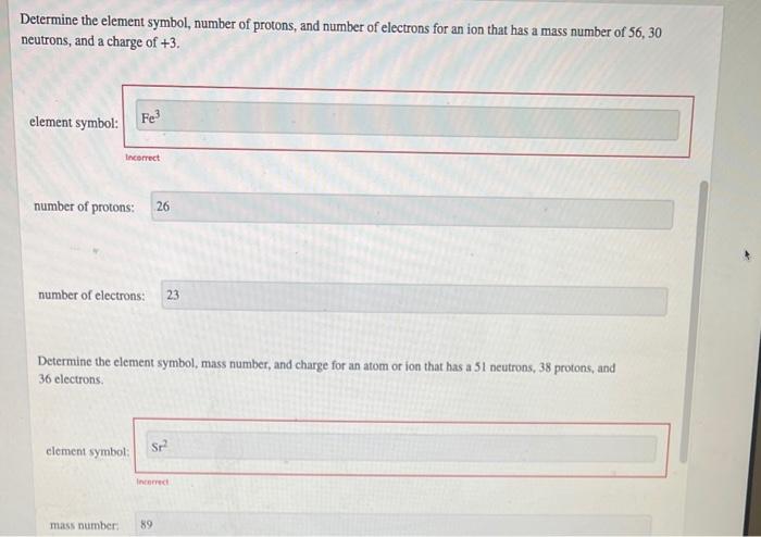 Solved Determine the element symbol, number of protons, and | Chegg.com