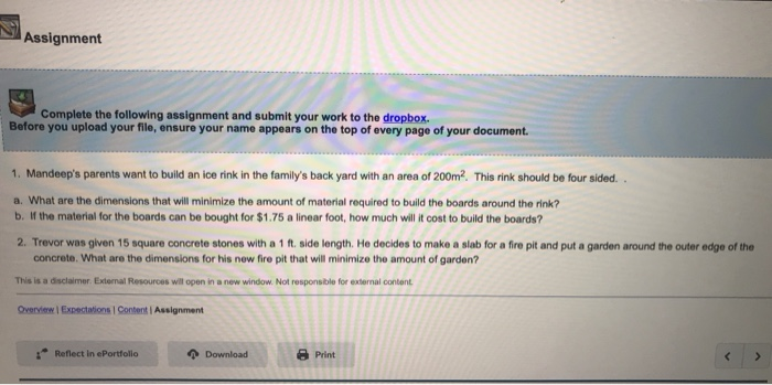 Solved Assignment Complete the following assignment and | Chegg.com