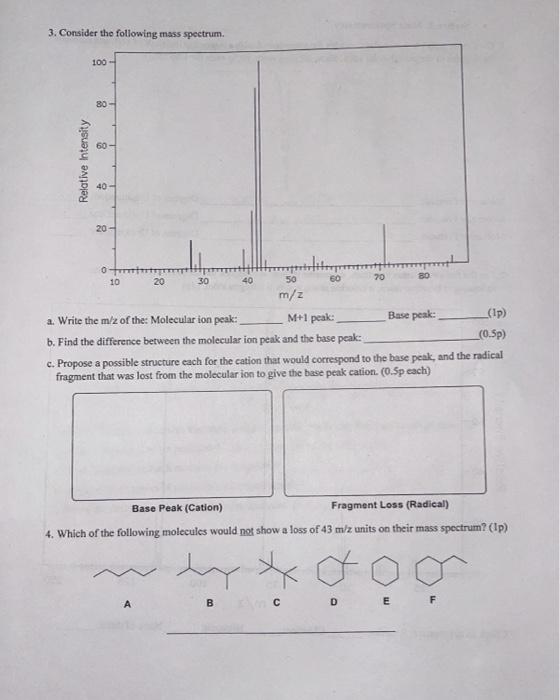 Solved Section 2: Mass Spectrometry 1. Give Three Possible | Chegg.com