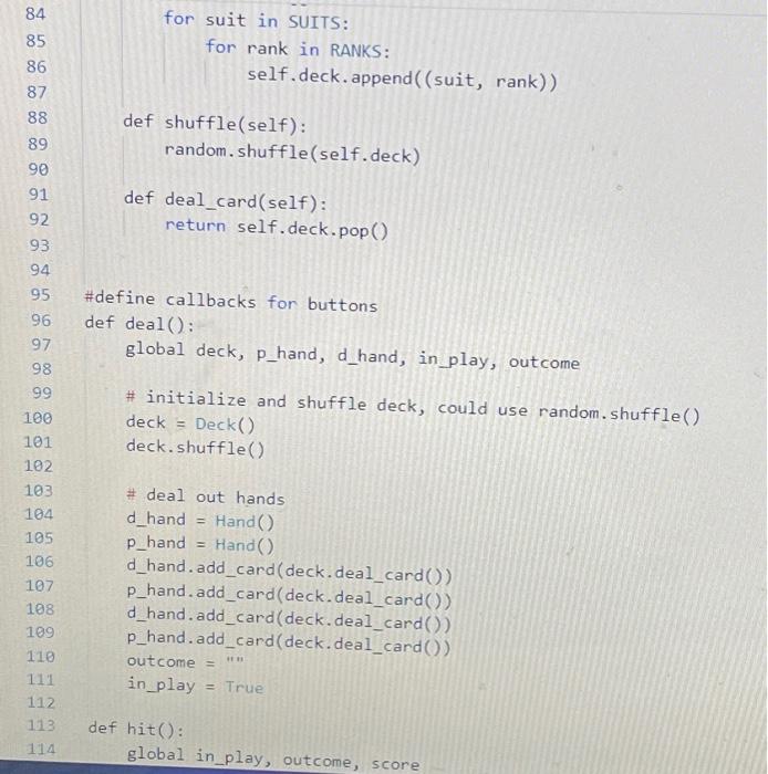 Solved Consider this submitted solution to the Blackjack | Chegg.com
