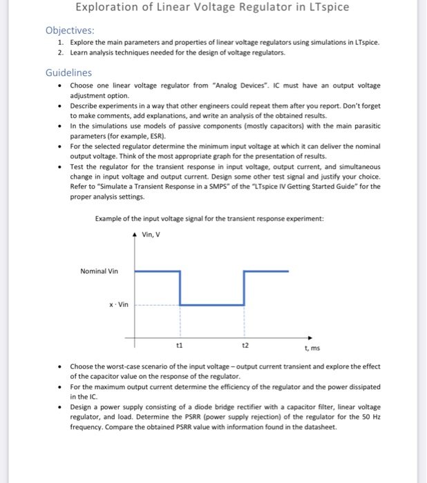 Exploration of Linear Voltage Regulator in LTspice
