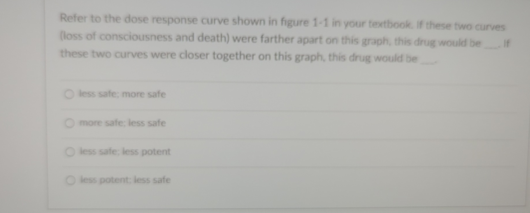 Solved Refer to the dose response curve shown in figure 1-1 | Chegg.com