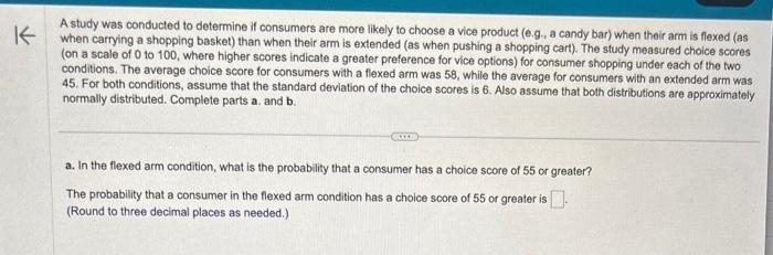 Solved A study was conducted to determine if consumers are | Chegg.com
