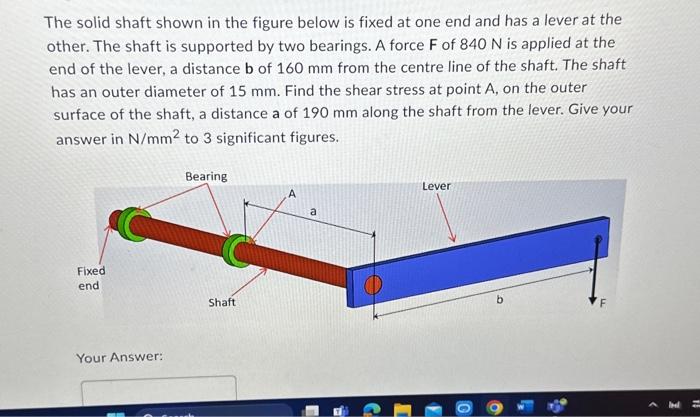 Solved The solid shaft shown in the figure below is fixed at | Chegg.com