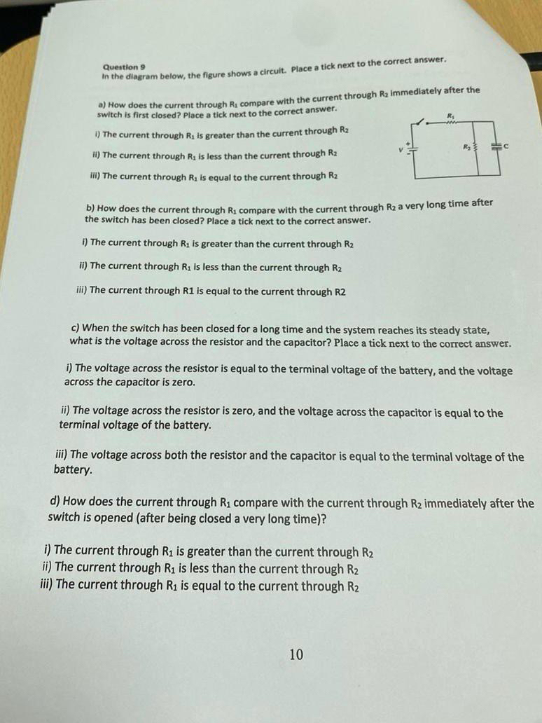 Solved Question 9In the diagram below, the figure shows a | Chegg.com
