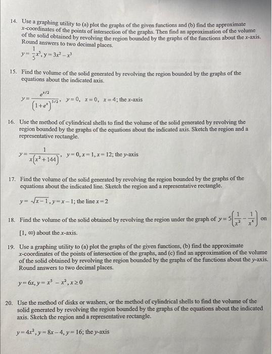 Solved 14. Use a graphing utility to (a) plot the graphs of | Chegg.com