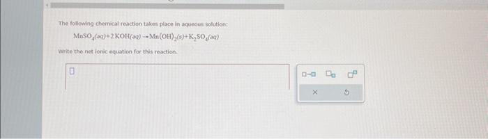 Solved The following chemical reaction takes place in | Chegg.com