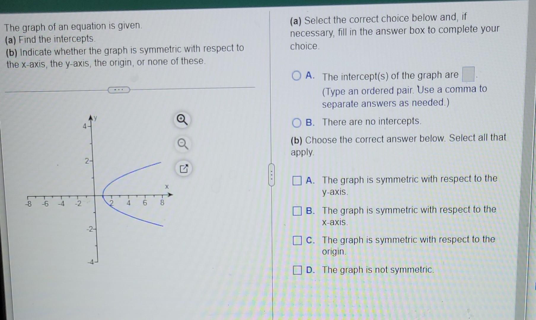 Solved The graph of an equation is given. (a) Find the | Chegg.com