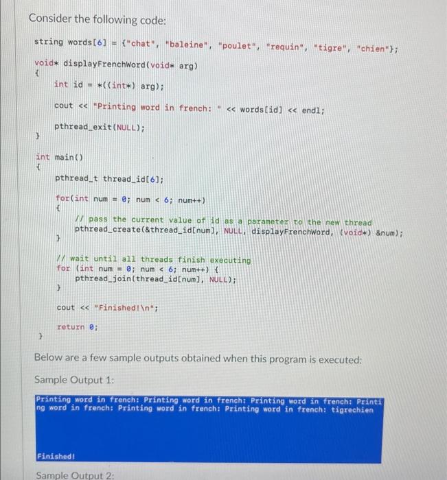 Solved Consider the following code: string words [6]={ | Chegg.com