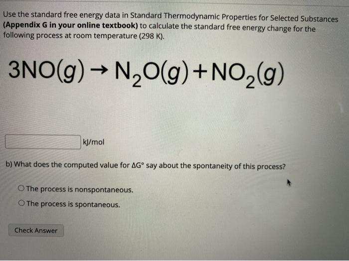 Solved Use the standard free energy data in Standard | Chegg.com