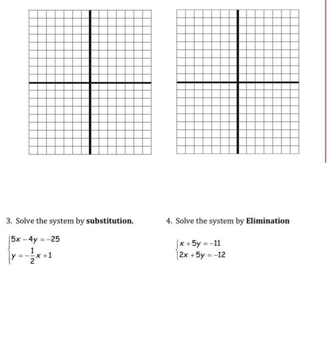 Solved 3. Solve the system by substitution. 4. Solve the | Chegg.com