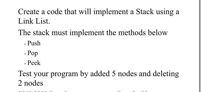 Create a code that will implement a Queue using Link | Chegg.com