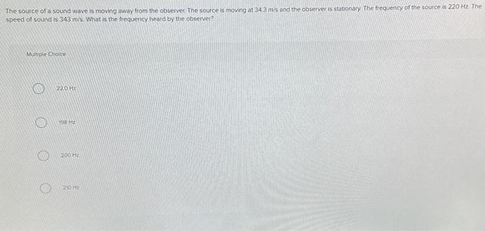 Solved The source of a sound wave is moving away from the | Chegg.com