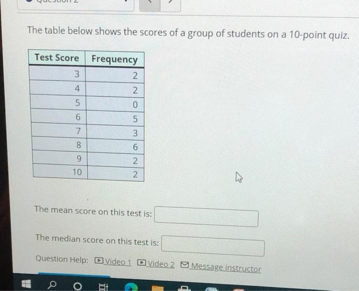 Solved The table below shows the scores of a group of | Chegg.com