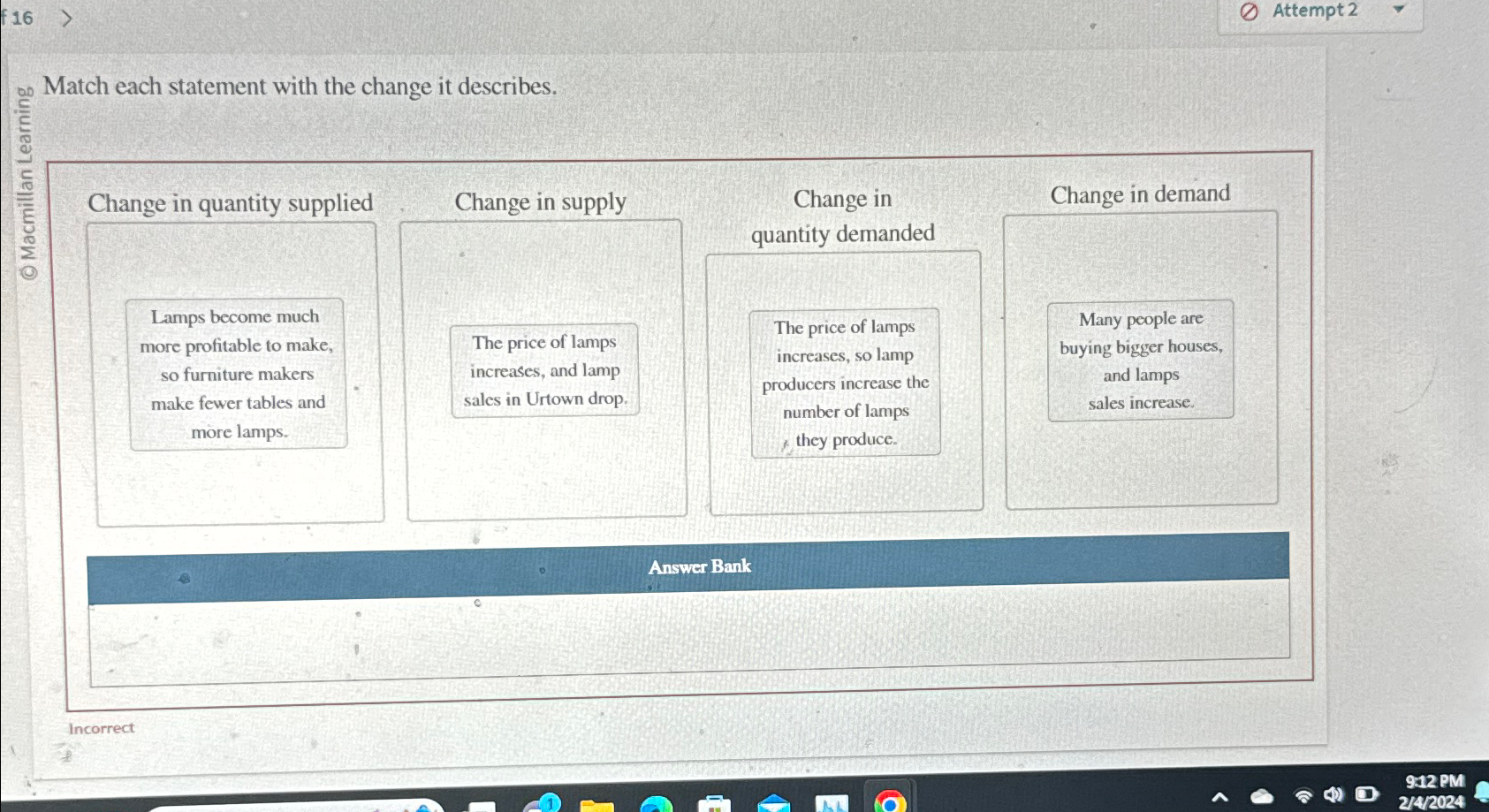 Solved 16match each statement with the change it