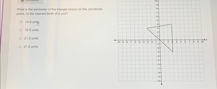 Solved What is the perimeter of the triangle shown on the | Chegg.com