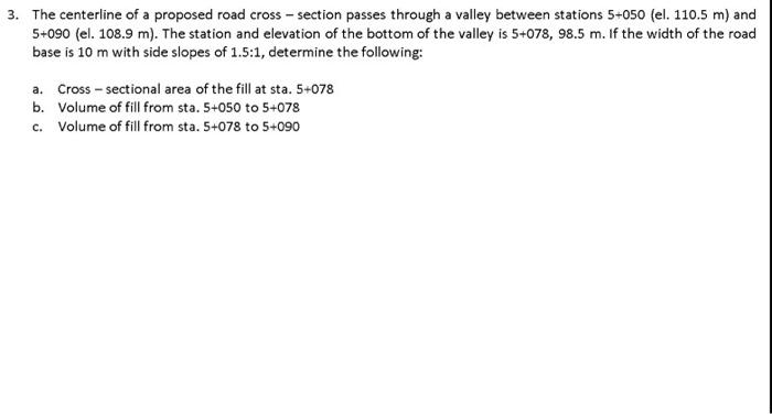 Solved 3. The Centerline Of A Proposed Road Cross-section | Chegg.com