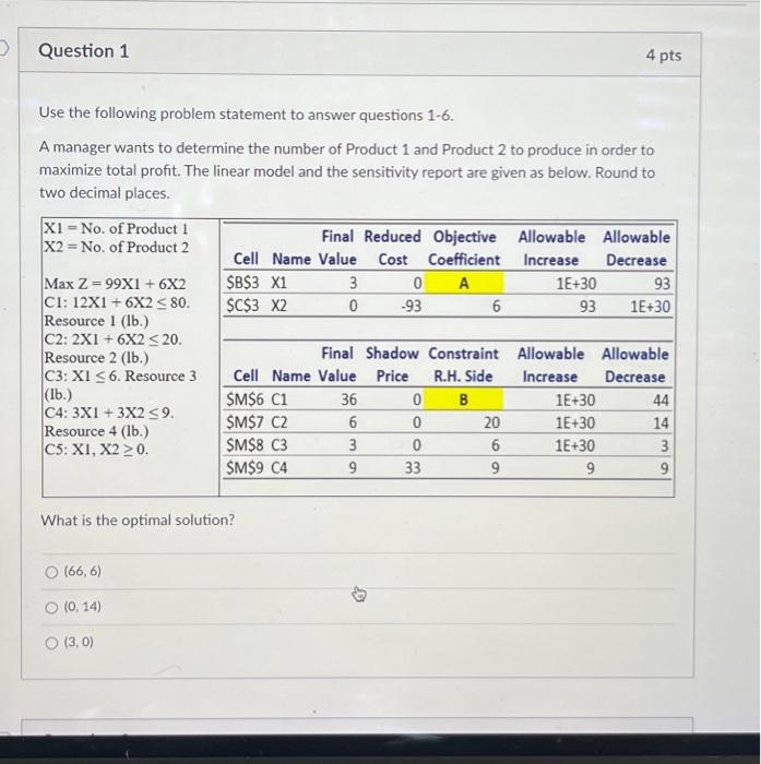 Solved > Question 1 Use the following problem statement to | Chegg.com