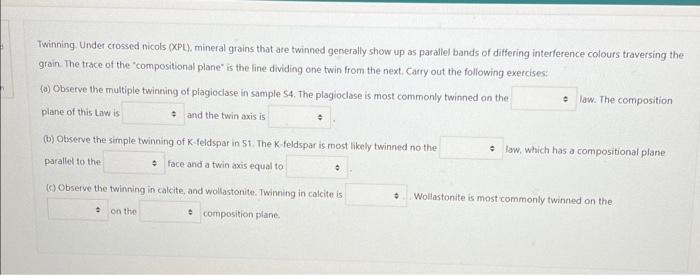 Twinning. Under crossed nicols (XPL). mineral grains | Chegg.com