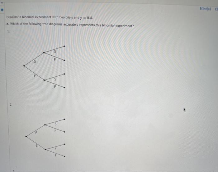 Solved Hints) Consider a binomial experiment with two trials | Chegg.com