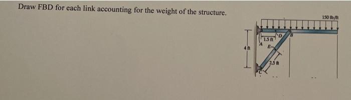 Solved Draw FBD for each link accounting for the weight of | Chegg.com
