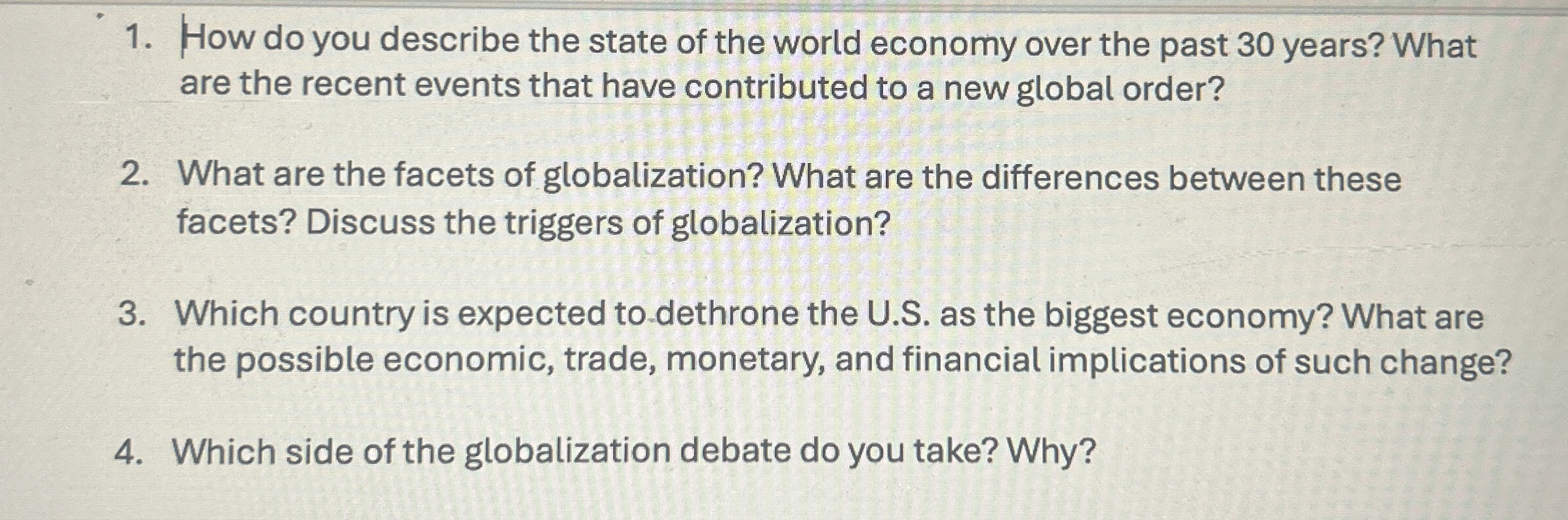 [Solved] How do you describe the state of the world economy