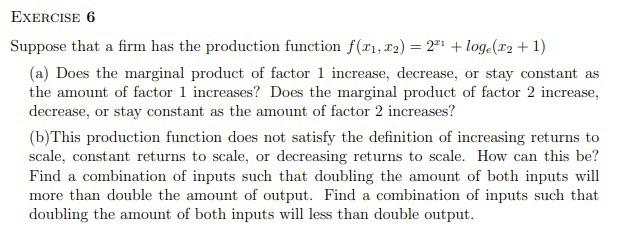Solved Suppose that a firm has the production function | Chegg.com
