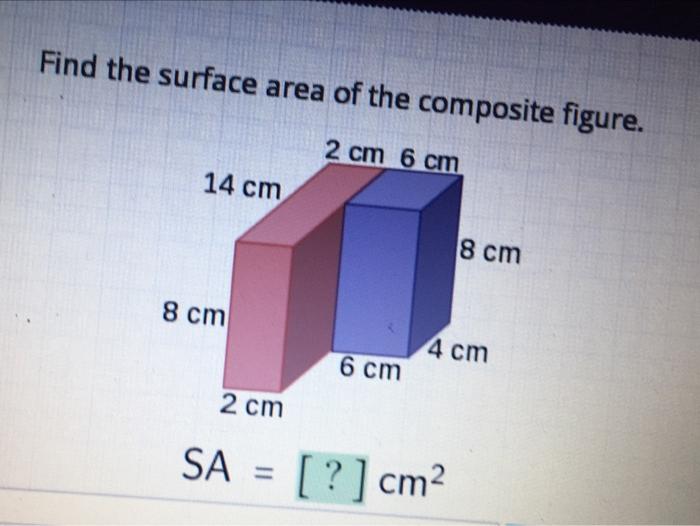 Solved Find The Surface Area Of The Composite Figure. 2 Cm 6 | Chegg.com