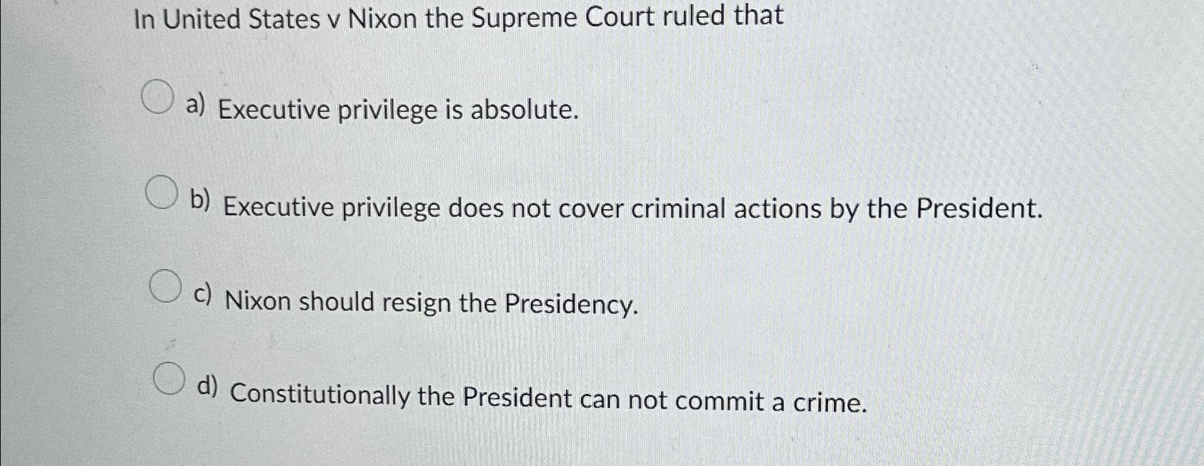 The supreme court has ruled that executive on sale privilege